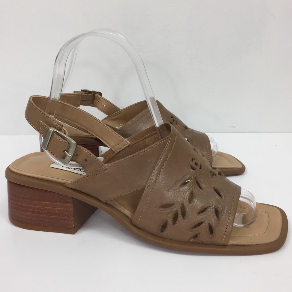 Sling Back Slip On Genuine Leather Sandals Size 8